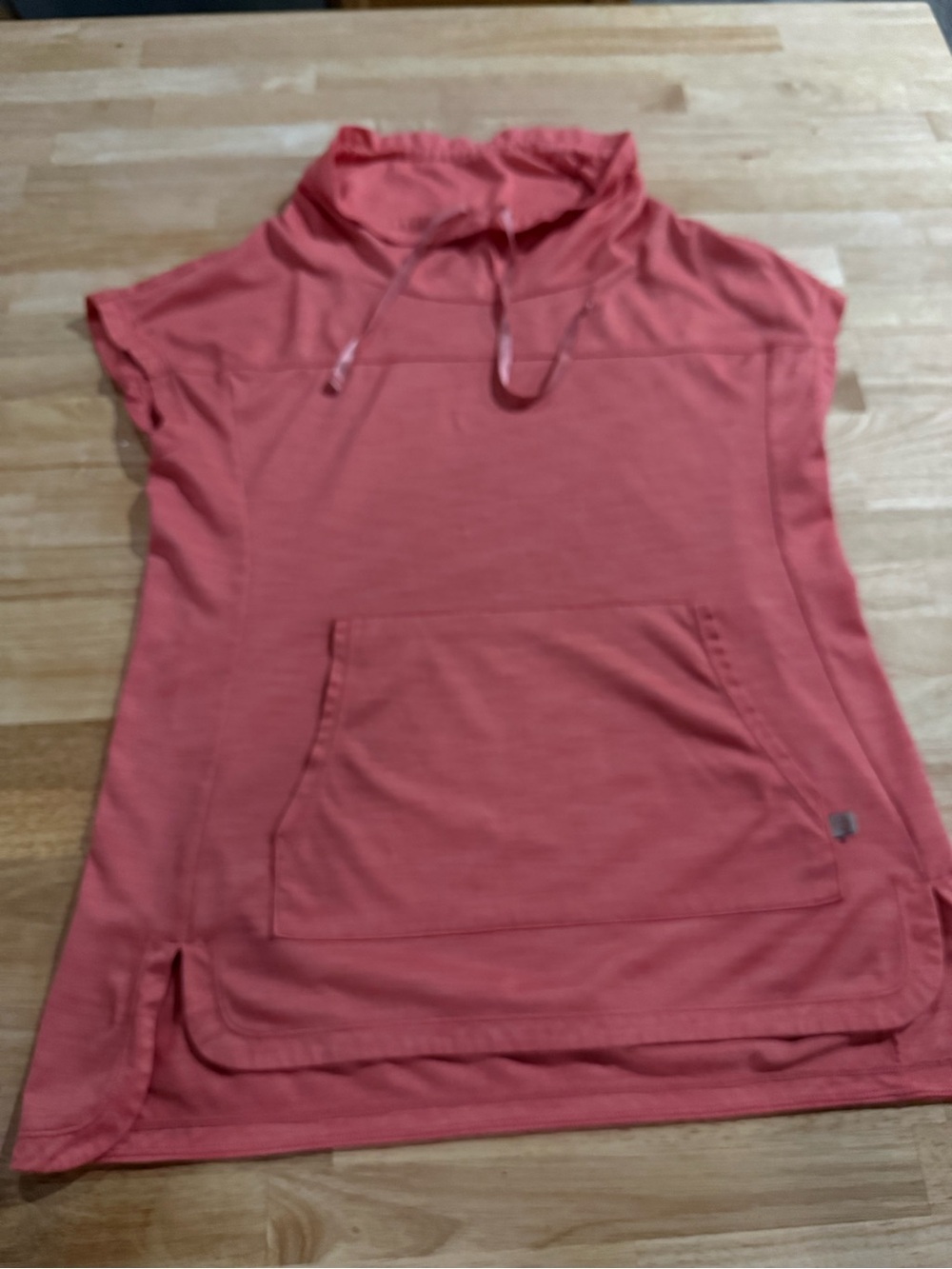 Talbots Coral Short-Sleeve Hoodie Tunic